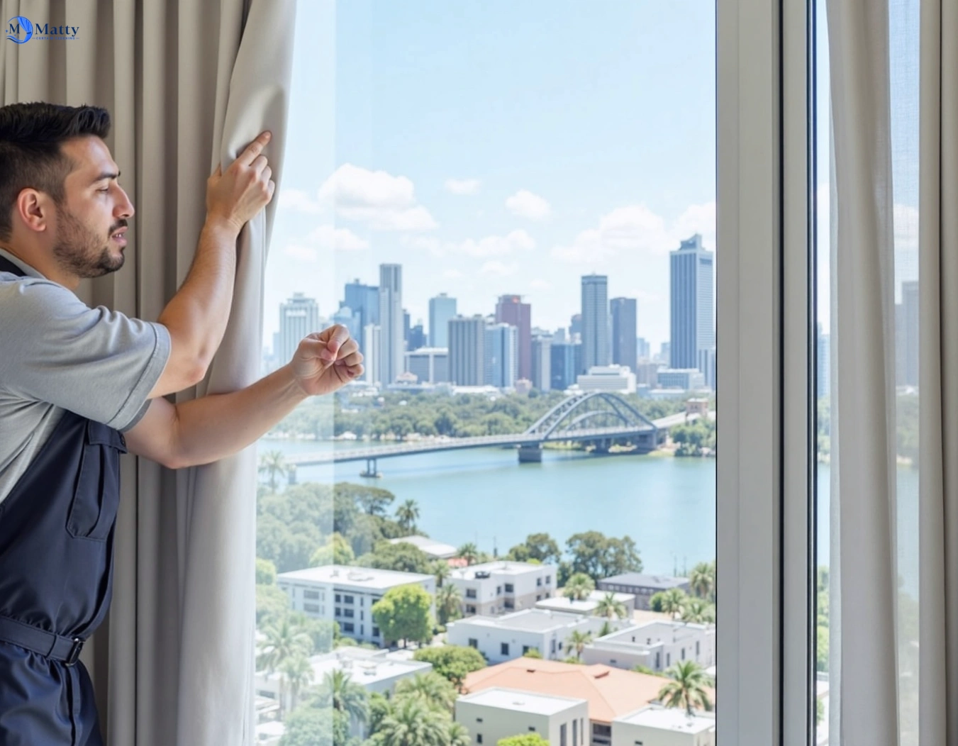Professional curtain steam cleaning service shorncliffe QLD by Matty Curtain Cleaning